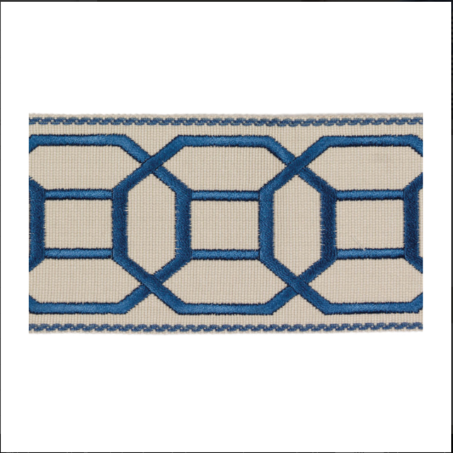 Embroidered borders blue Melrose
